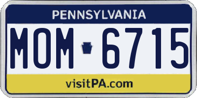 PA license plate MOM6715