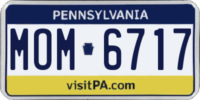 PA license plate MOM6717