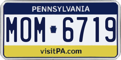 PA license plate MOM6719