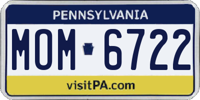 PA license plate MOM6722