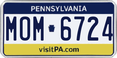 PA license plate MOM6724