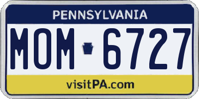 PA license plate MOM6727