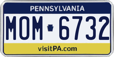 PA license plate MOM6732
