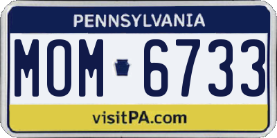 PA license plate MOM6733