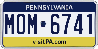 PA license plate MOM6741