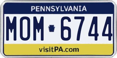 PA license plate MOM6744