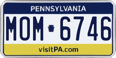 PA license plate MOM6746