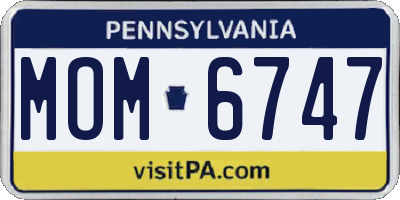 PA license plate MOM6747