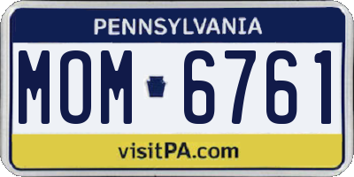 PA license plate MOM6761