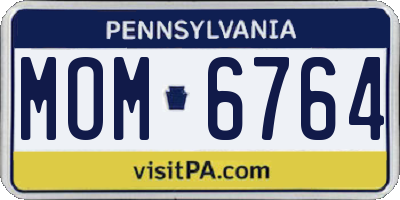 PA license plate MOM6764