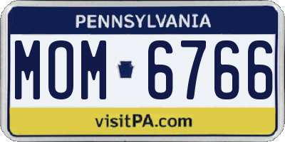PA license plate MOM6766