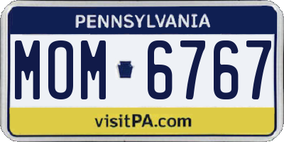 PA license plate MOM6767