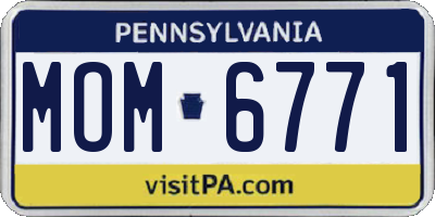 PA license plate MOM6771