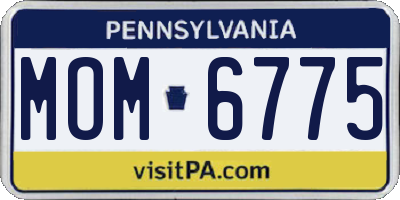PA license plate MOM6775