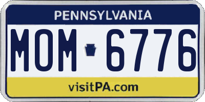 PA license plate MOM6776