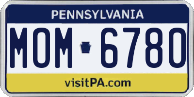PA license plate MOM6780