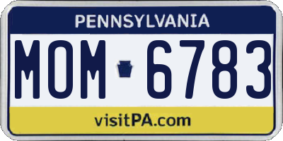 PA license plate MOM6783