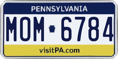 PA license plate MOM6784