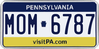 PA license plate MOM6787