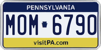 PA license plate MOM6790