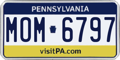 PA license plate MOM6797