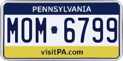 PA license plate MOM6799