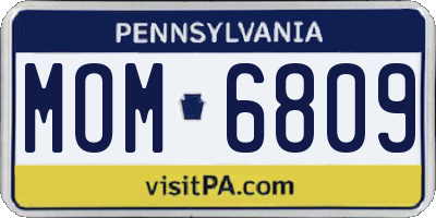 PA license plate MOM6809