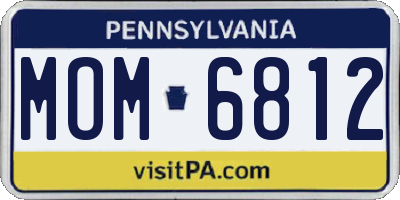 PA license plate MOM6812