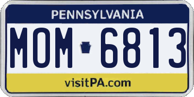 PA license plate MOM6813