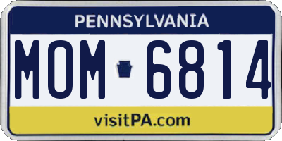 PA license plate MOM6814