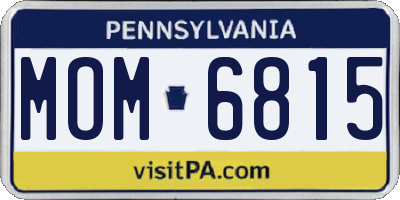 PA license plate MOM6815