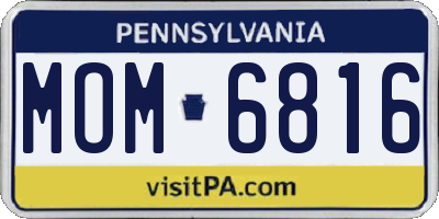 PA license plate MOM6816
