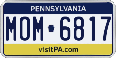 PA license plate MOM6817