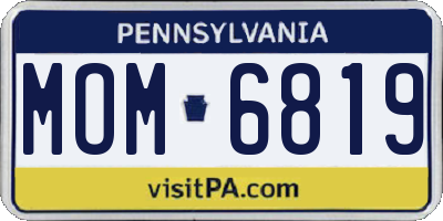 PA license plate MOM6819