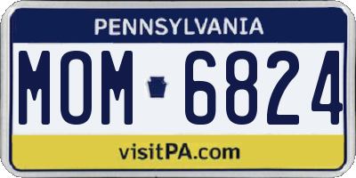 PA license plate MOM6824