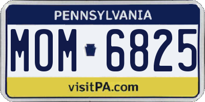 PA license plate MOM6825