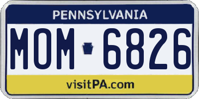 PA license plate MOM6826