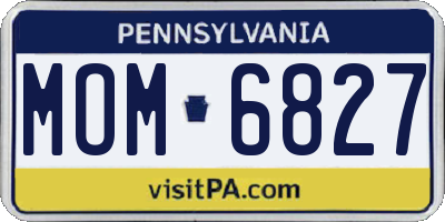 PA license plate MOM6827