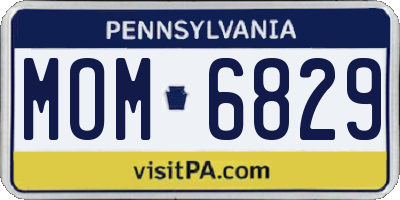 PA license plate MOM6829