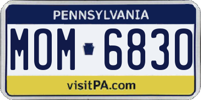 PA license plate MOM6830