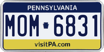 PA license plate MOM6831