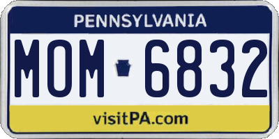 PA license plate MOM6832