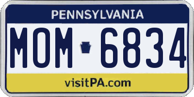 PA license plate MOM6834