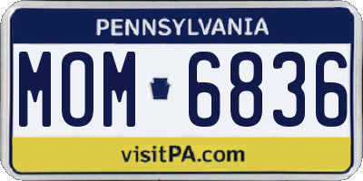 PA license plate MOM6836