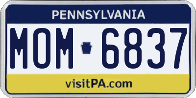 PA license plate MOM6837