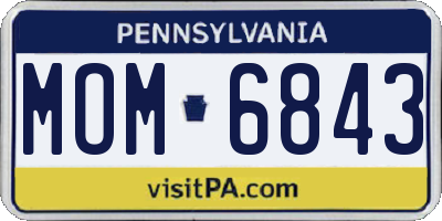 PA license plate MOM6843