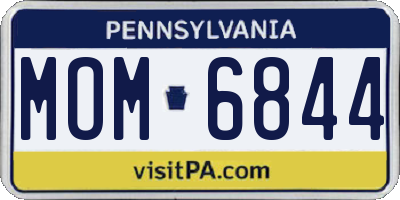 PA license plate MOM6844