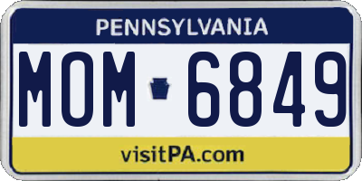 PA license plate MOM6849