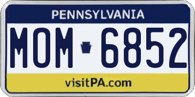 PA license plate MOM6852