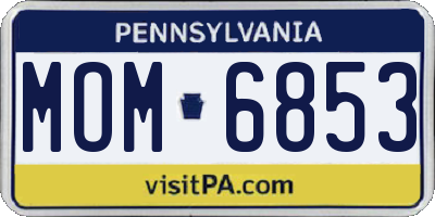 PA license plate MOM6853